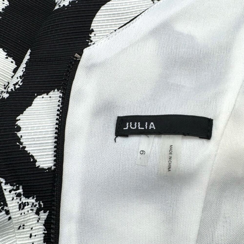 NWT Julia Jordan Black/White Polka Dot Fit & Flare Dress Double V-Neck Pockets 6 - Picture 14 of 16
